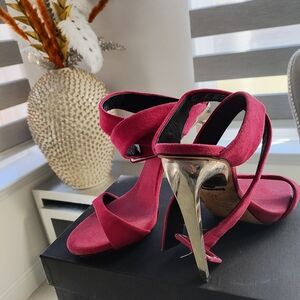 Giuseppe Zanotti hot pink crisscross heels